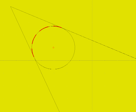 How to add radius circle tangent to two lines